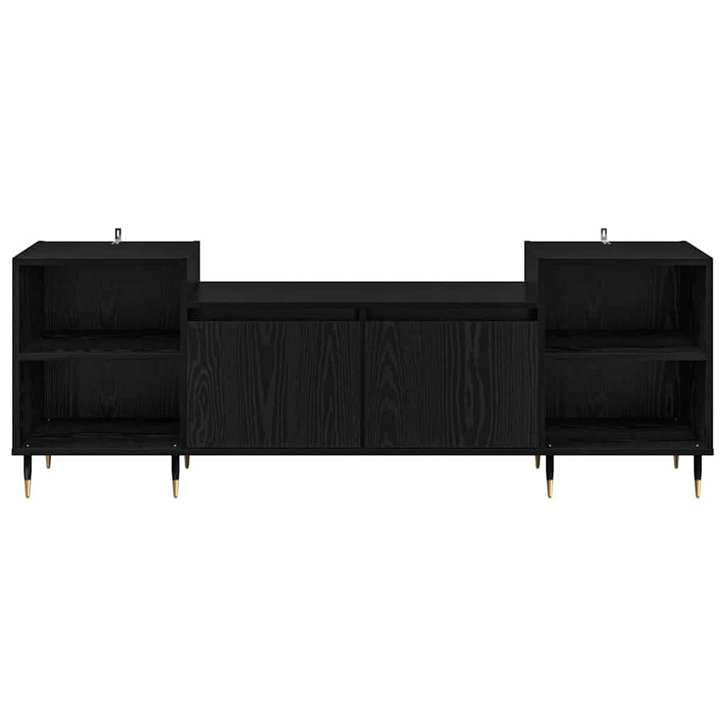 TV-Schränk 160 x 35 x 55 cm Schwarz Eichen-Optik Holzwerkstoff