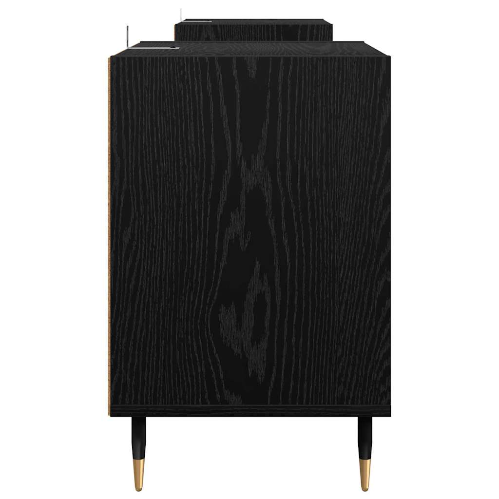 TV-Schränk 160 x 35 x 55 cm Schwarz Eichen-Optik Holzwerkstoff