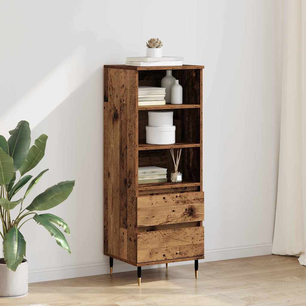 Highboard Altholz 40 x 36 x 110 cm Holzwerkstoff