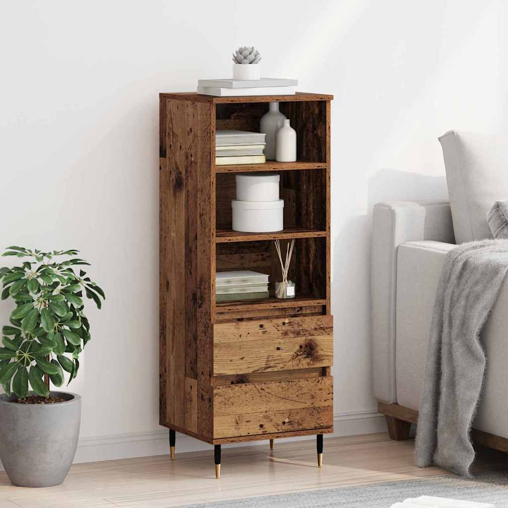 Highboard Altholz 40 x 36 x 110 cm Holzwerkstoff