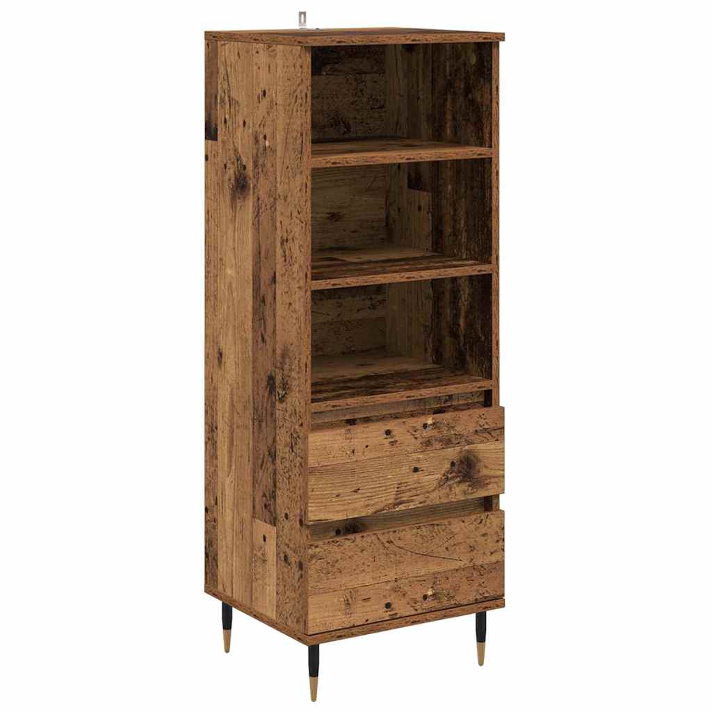 Highboard Altholz 40 x 36 x 110 cm Holzwerkstoff