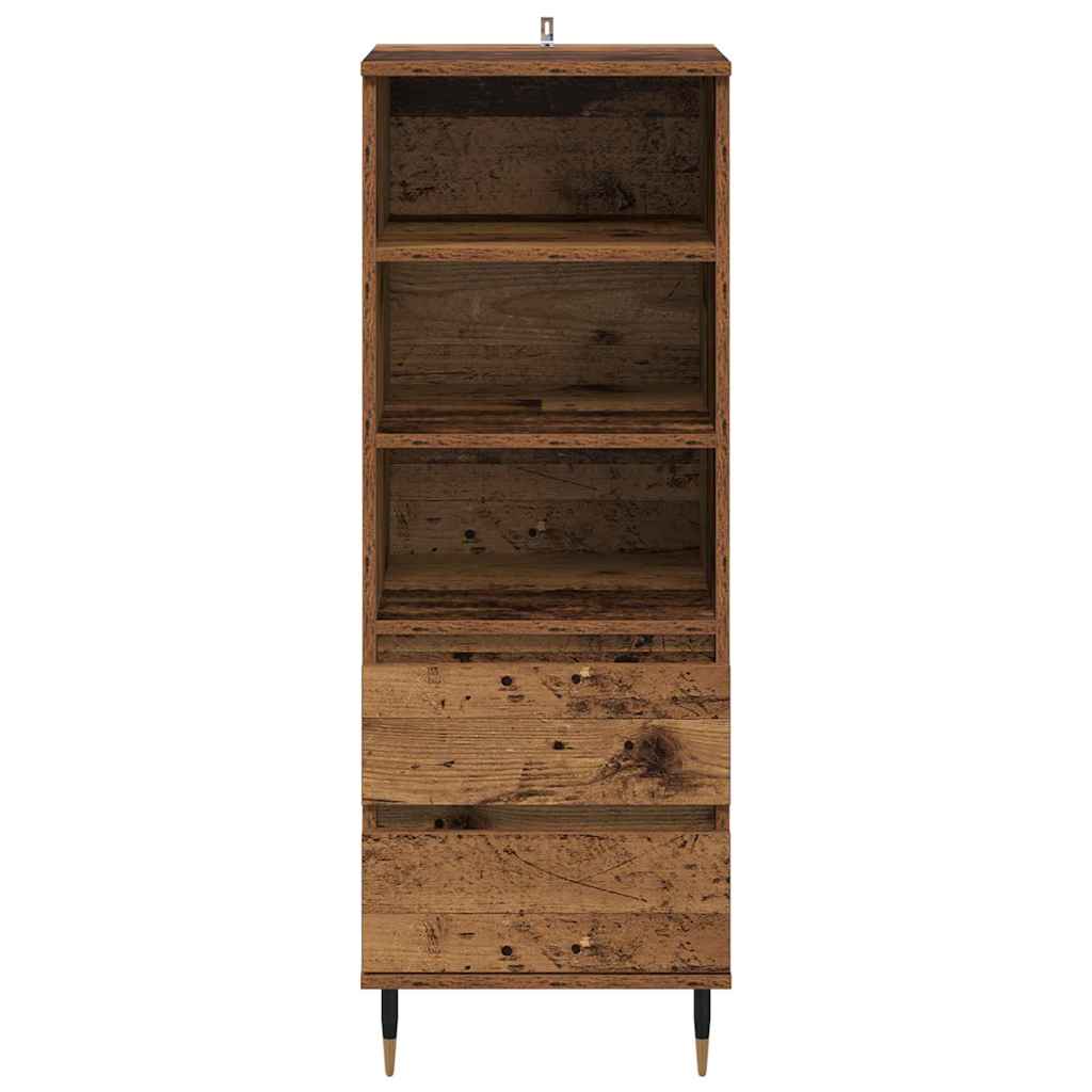 Highboard Altholz 40 x 36 x 110 cm Holzwerkstoff