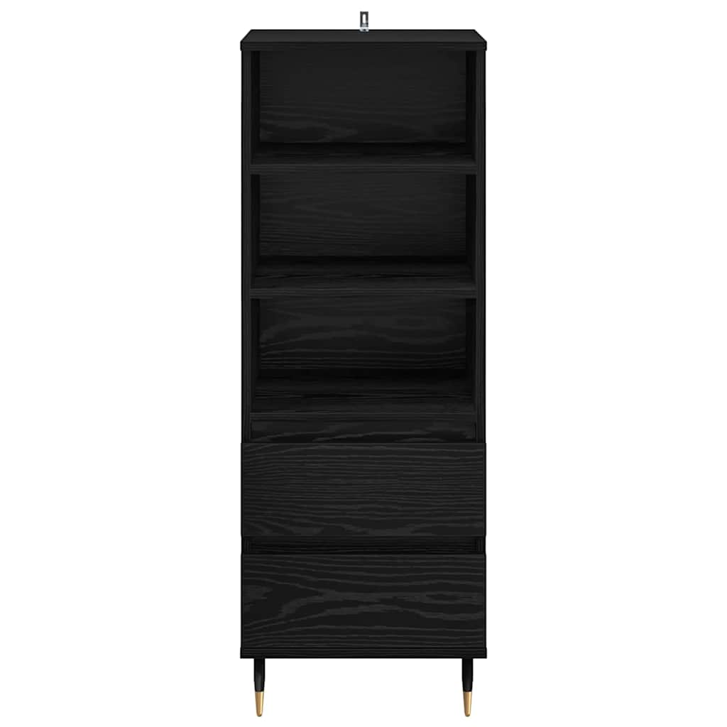 Highboard Schwarz Eichen-Optik 40 x 36 x 110 cm Holzwerkstoff