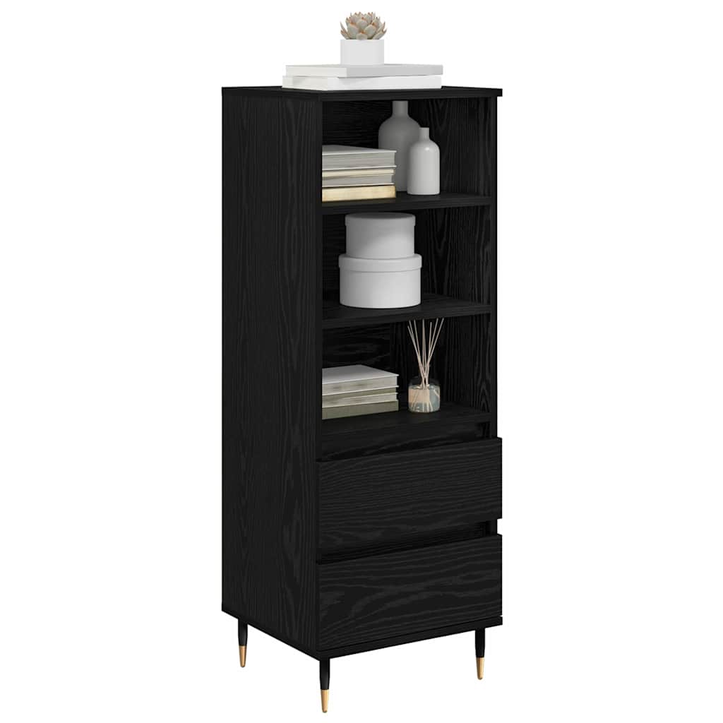 Highboard Schwarz Eichen-Optik 40 x 36 x 110 cm Holzwerkstoff