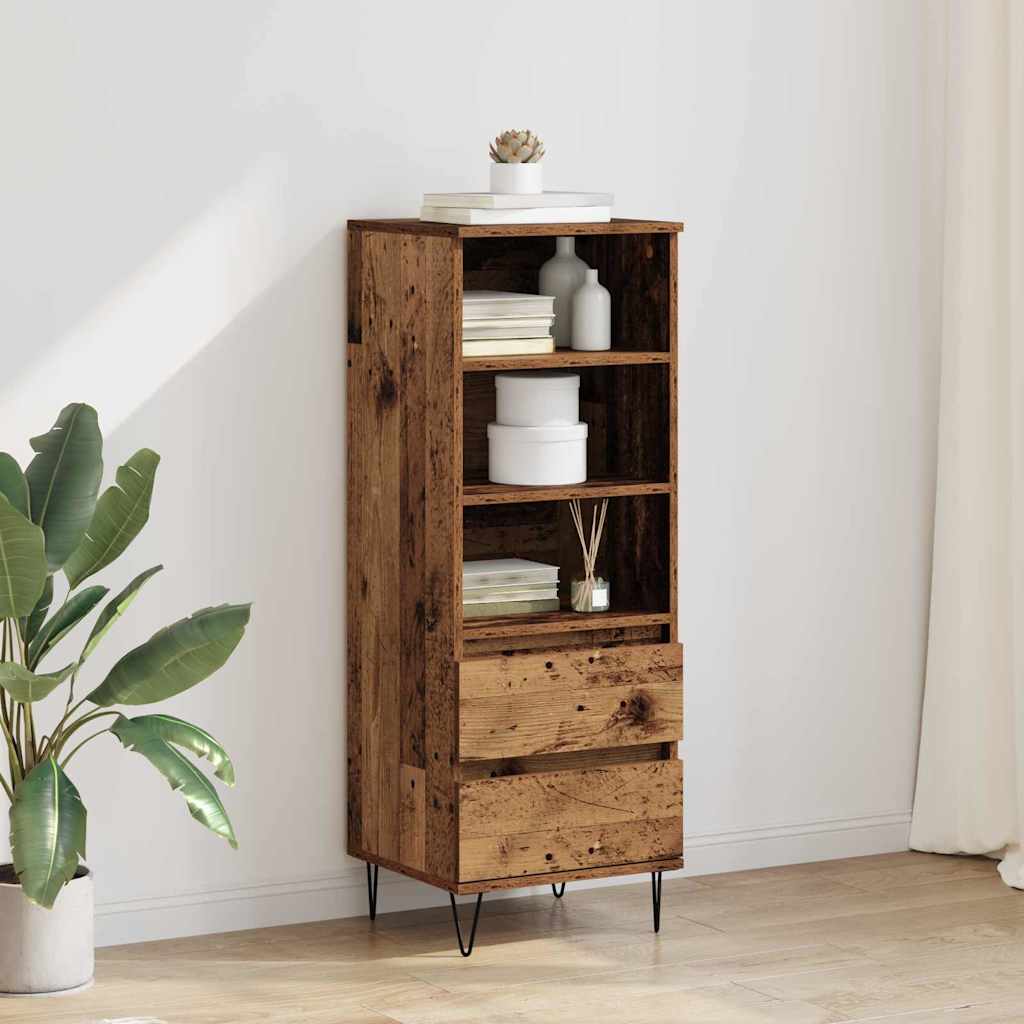 Highboard Altholz 40 x 36 x 110 cm Holzwerkstoff