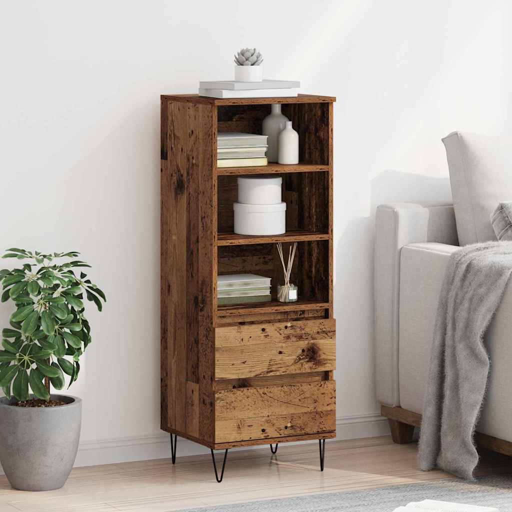 Highboard Altholz 40 x 36 x 110 cm Holzwerkstoff