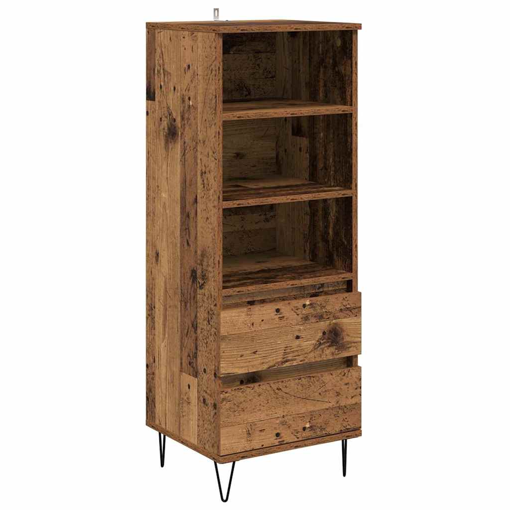 Highboard Altholz 40 x 36 x 110 cm Holzwerkstoff