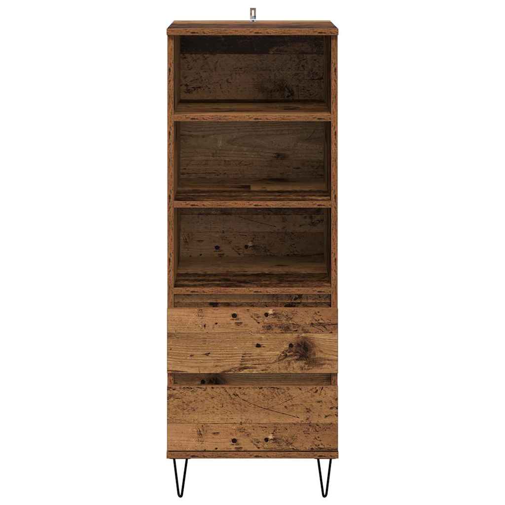 Highboard Altholz 40 x 36 x 110 cm Holzwerkstoff