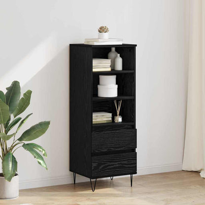 Highboard Schwarz Eichen-Optik 40 x 36 x 110 cm Holzwerkstoff