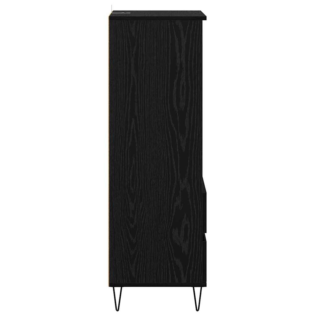Highboard Schwarz Eichen-Optik 40 x 36 x 110 cm Holzwerkstoff
