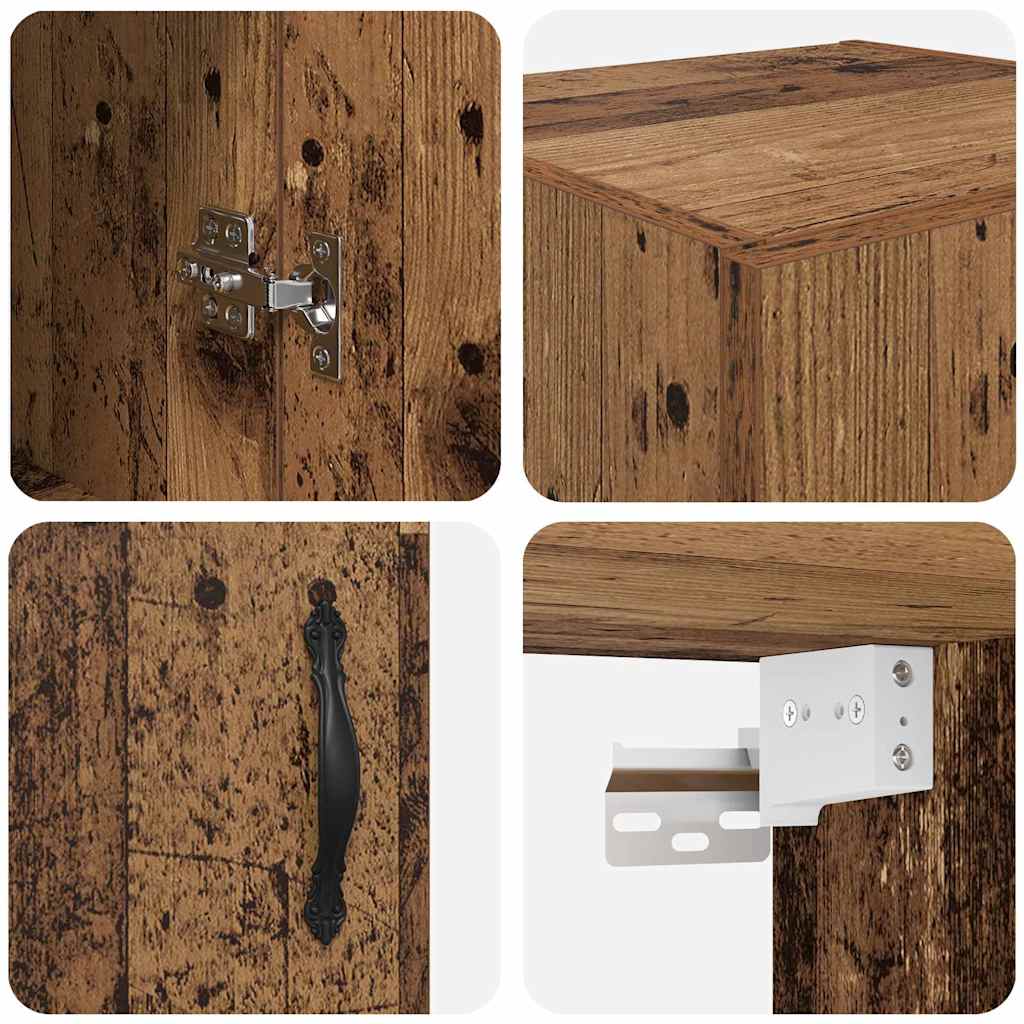 Wandschrank Altholz 69,5 x 34 x 90 cm Engineered Wood und Glas