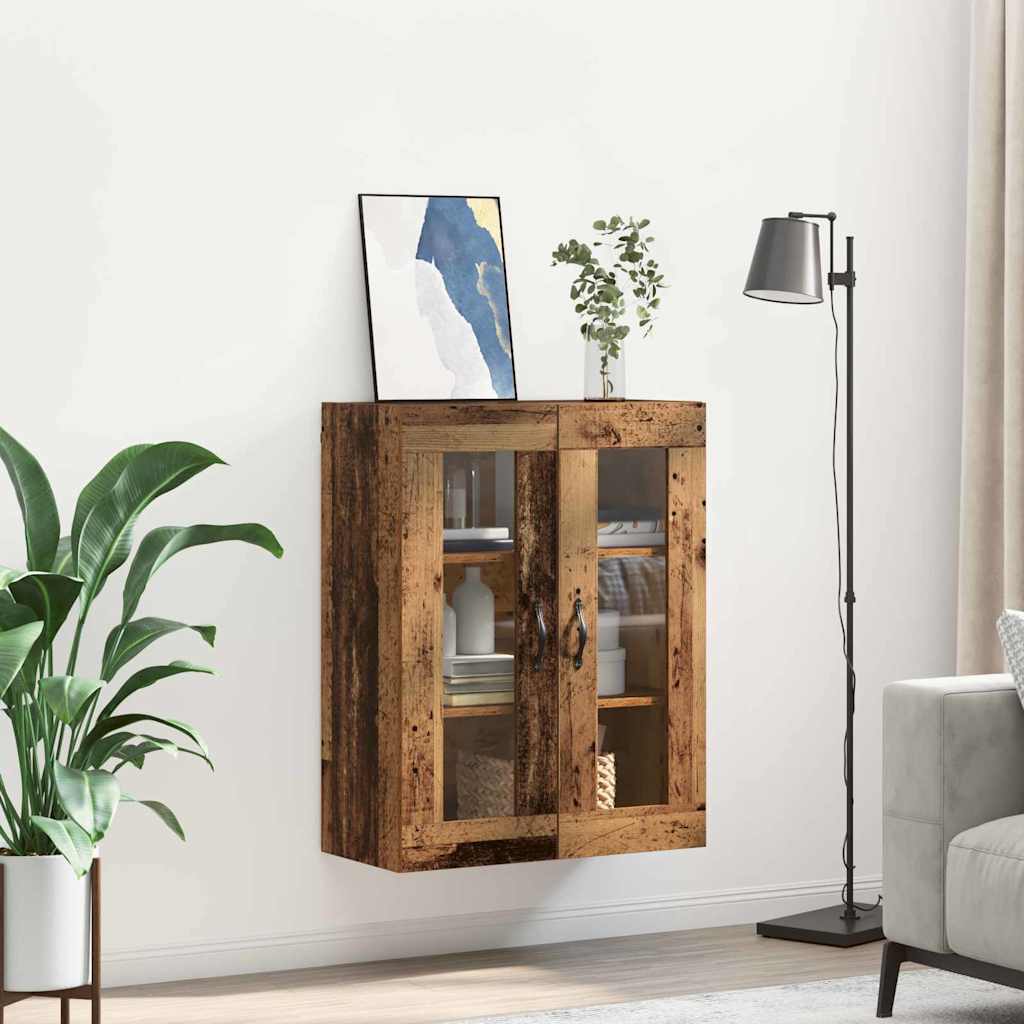 Wandschrank Altholz 69,5 x 34 x 90 cm Engineered Wood und Glas