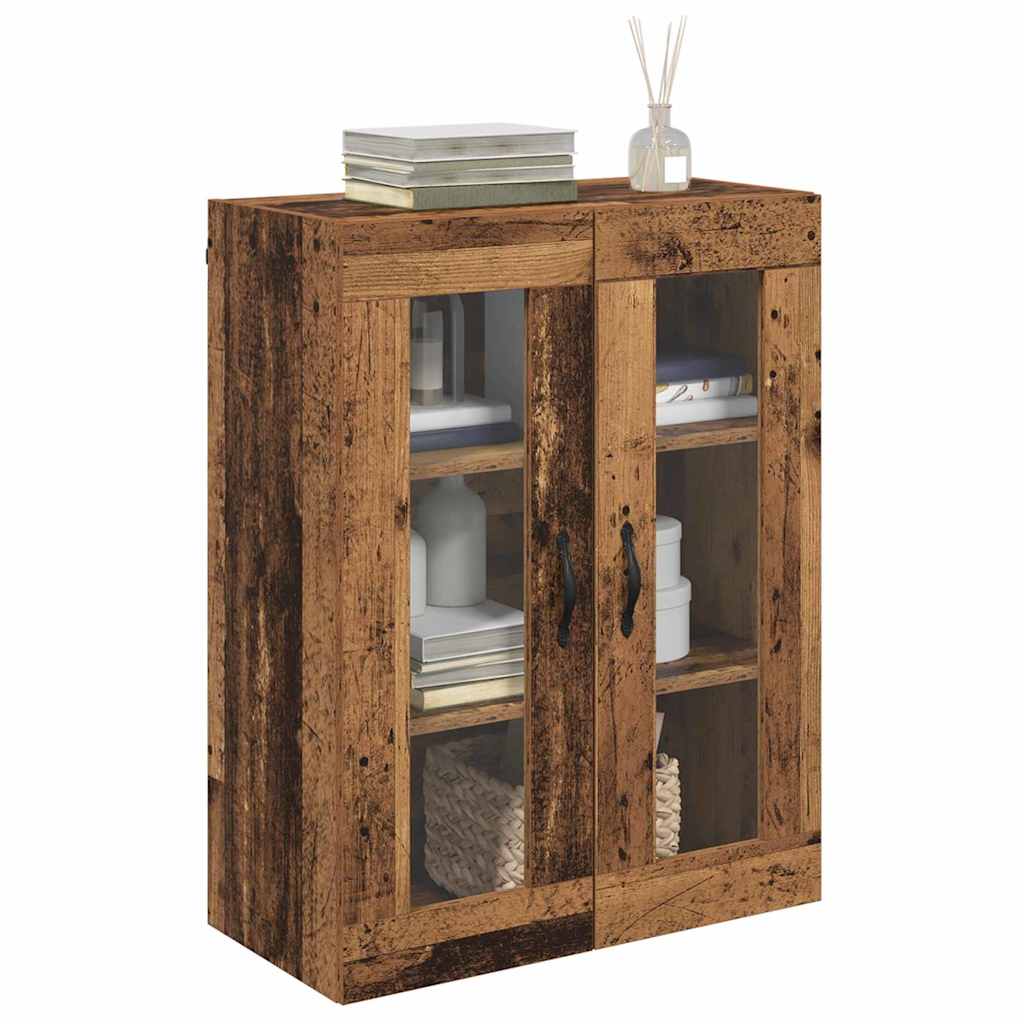 Wandschrank Altholz 69,5 x 34 x 90 cm Engineered Wood und Glas