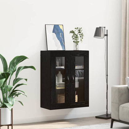 Wandschrank Schwarz Eichen-Optik 69,5 x 34 x 90 cm