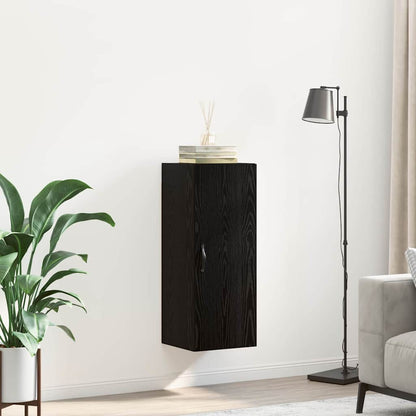 Wandschrank Schwarz Eichen-Optik 34,5 x 34 x 90 cm