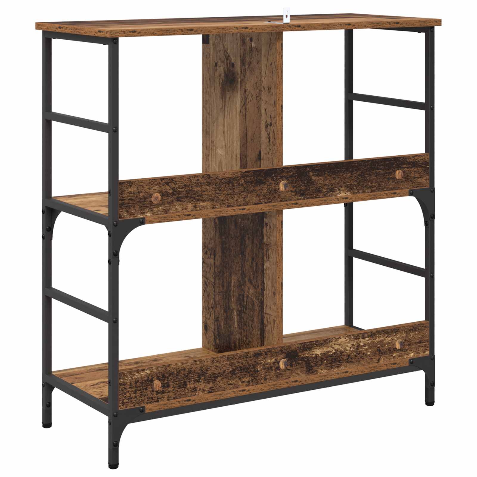 Regal 4 Ebenen 78,5 x 33 x 82 cm Holzwerkstoff Altholz