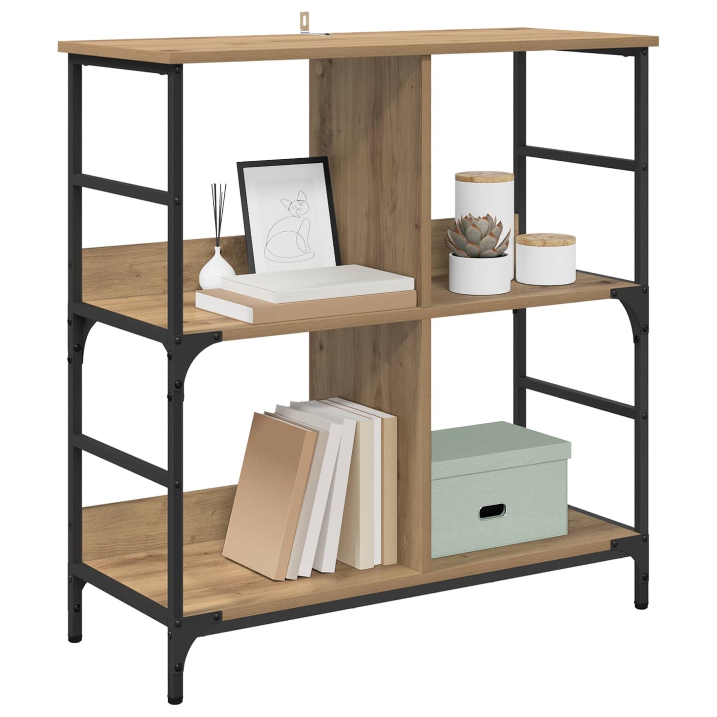 Regal 4 Ebenen 78,5 x 33 x 82 cm Holzwerkstoff Artisan-Eiche