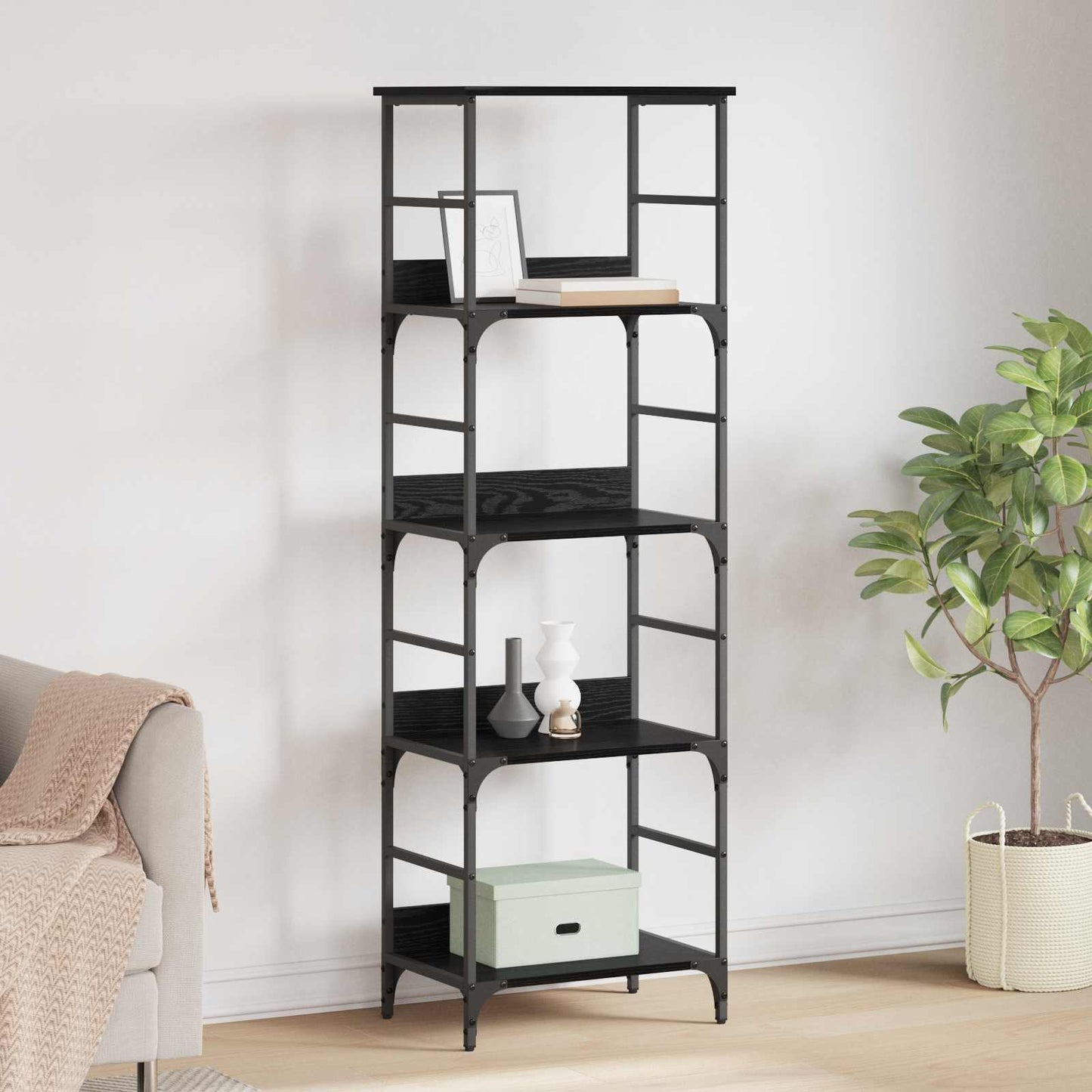 Bücherregal 4 Ebenen 50 x 33 x 153 cm Holzwerkstoff