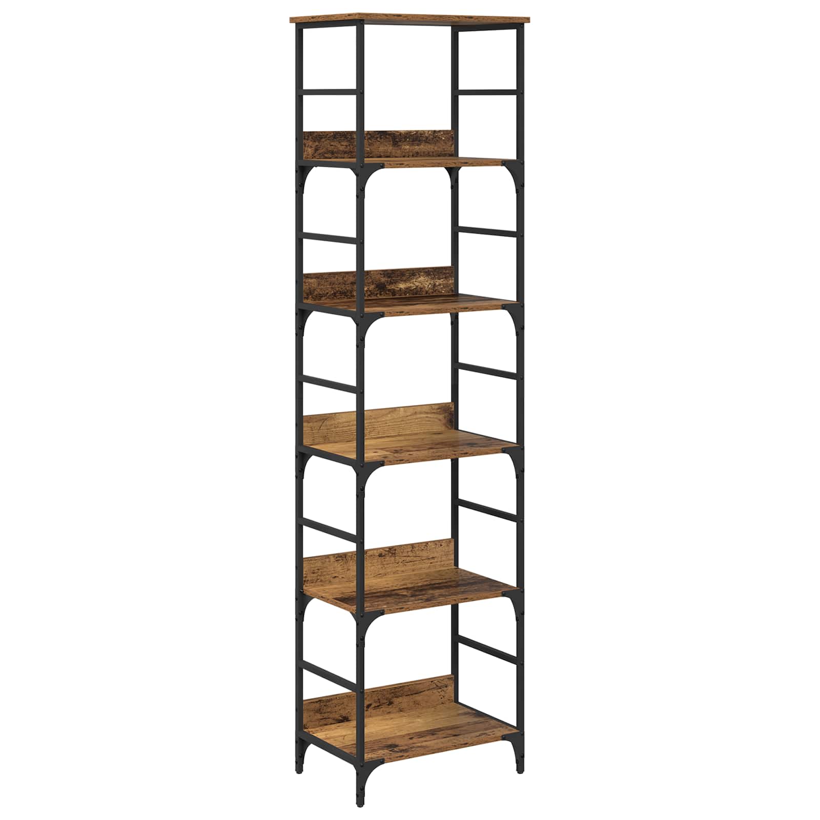 Bücherregal 5 Ebenen 50 x 33 x 188,5 cm Holzwerkstoff Altholz