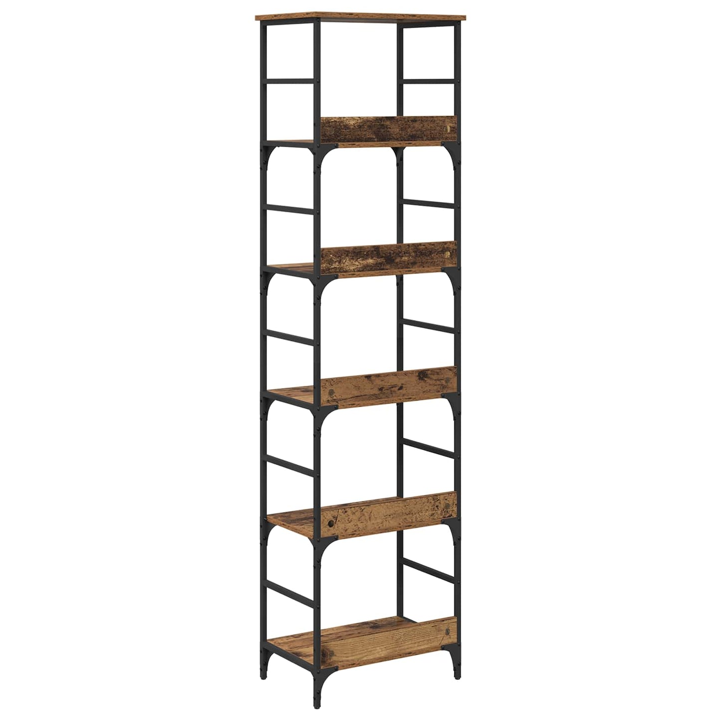Bücherregal 5 Ebenen 50 x 33 x 188,5 cm Holzwerkstoff Altholz