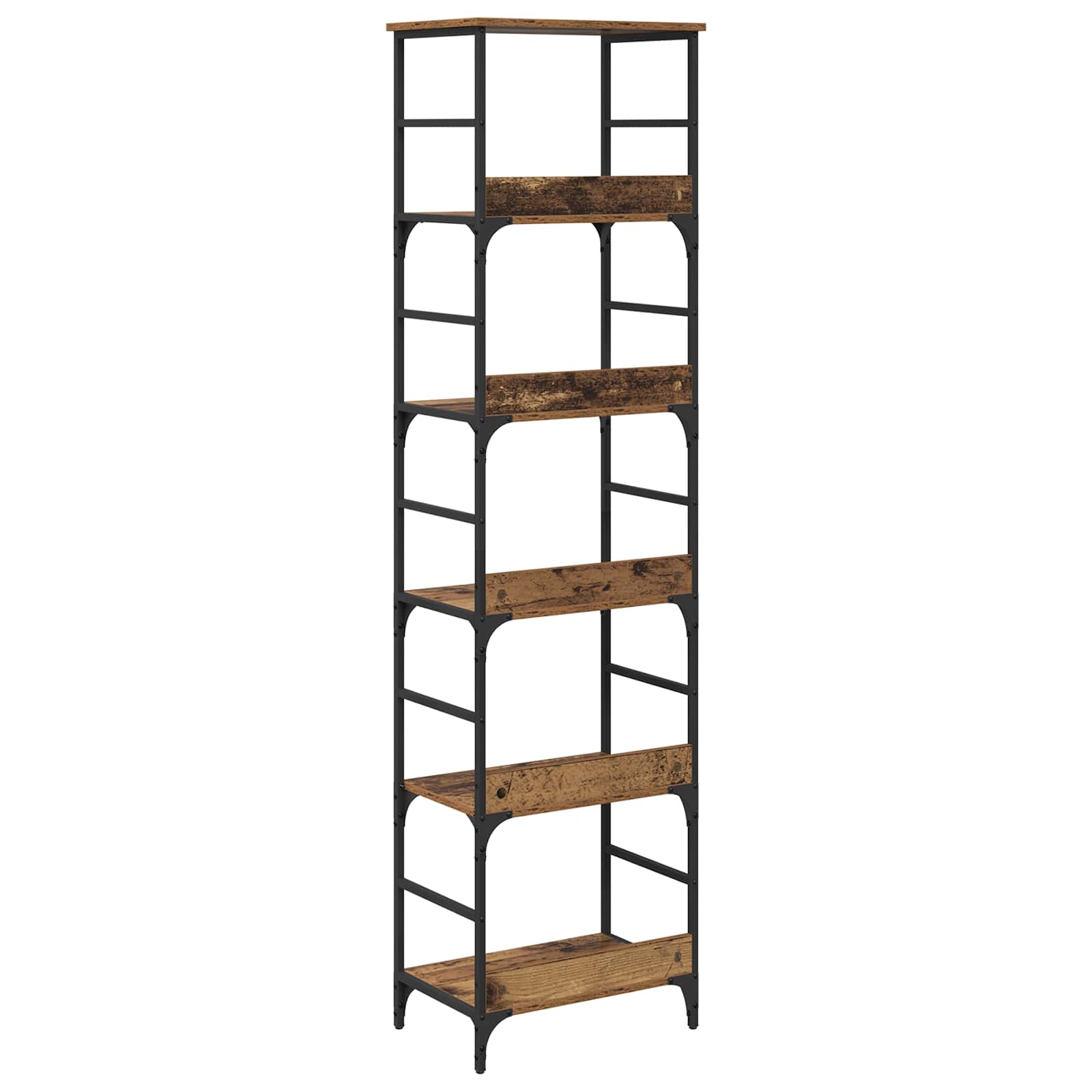 Bücherregal 5 Ebenen 50 x 33 x 188,5 cm Holzwerkstoff Altholz