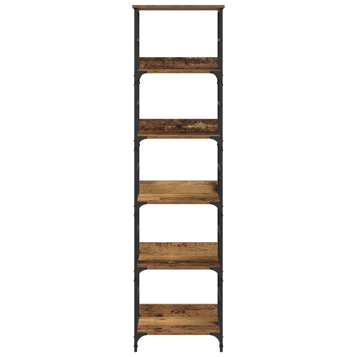 Bücherregal 5 Ebenen 50 x 33 x 188,5 cm Holzwerkstoff Altholz