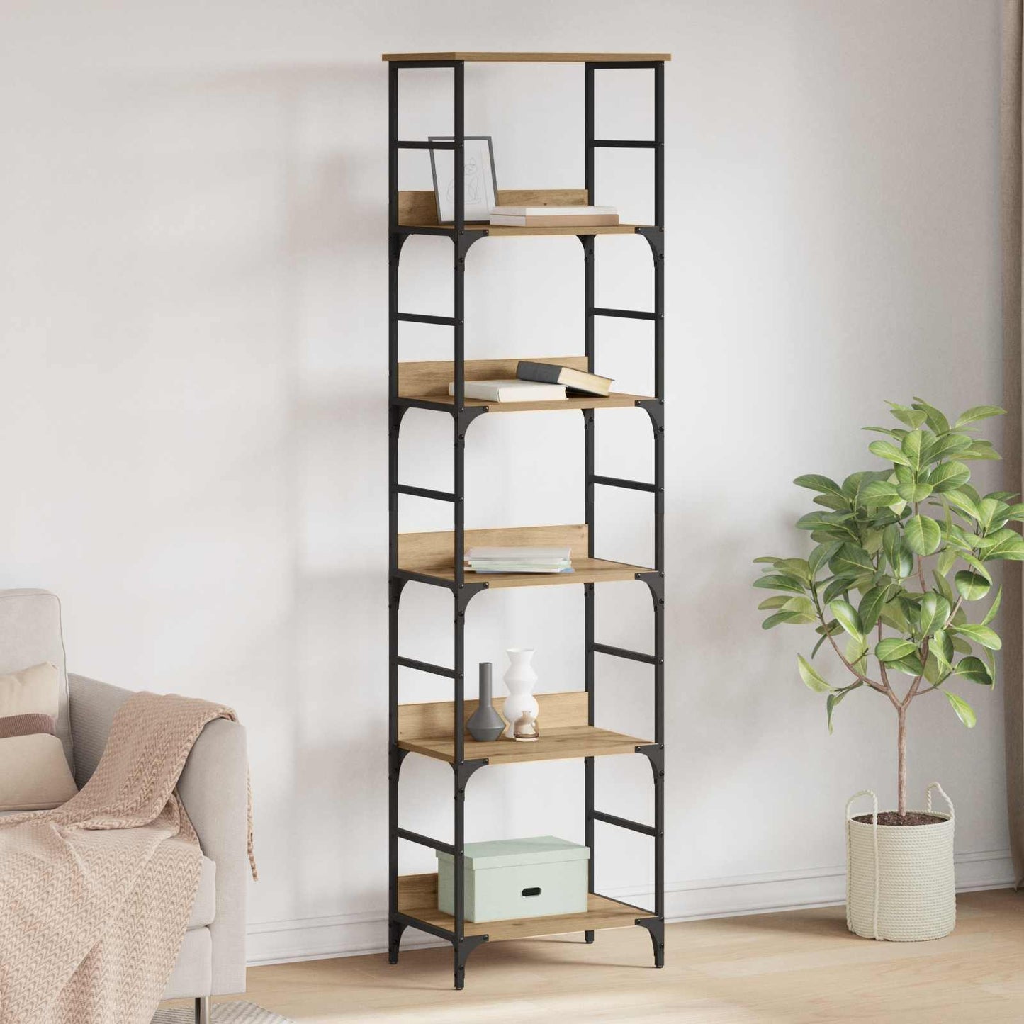 Bücherregal 5 Ebenen 50 x 33 x 188,5 cm Holzwerkstoff