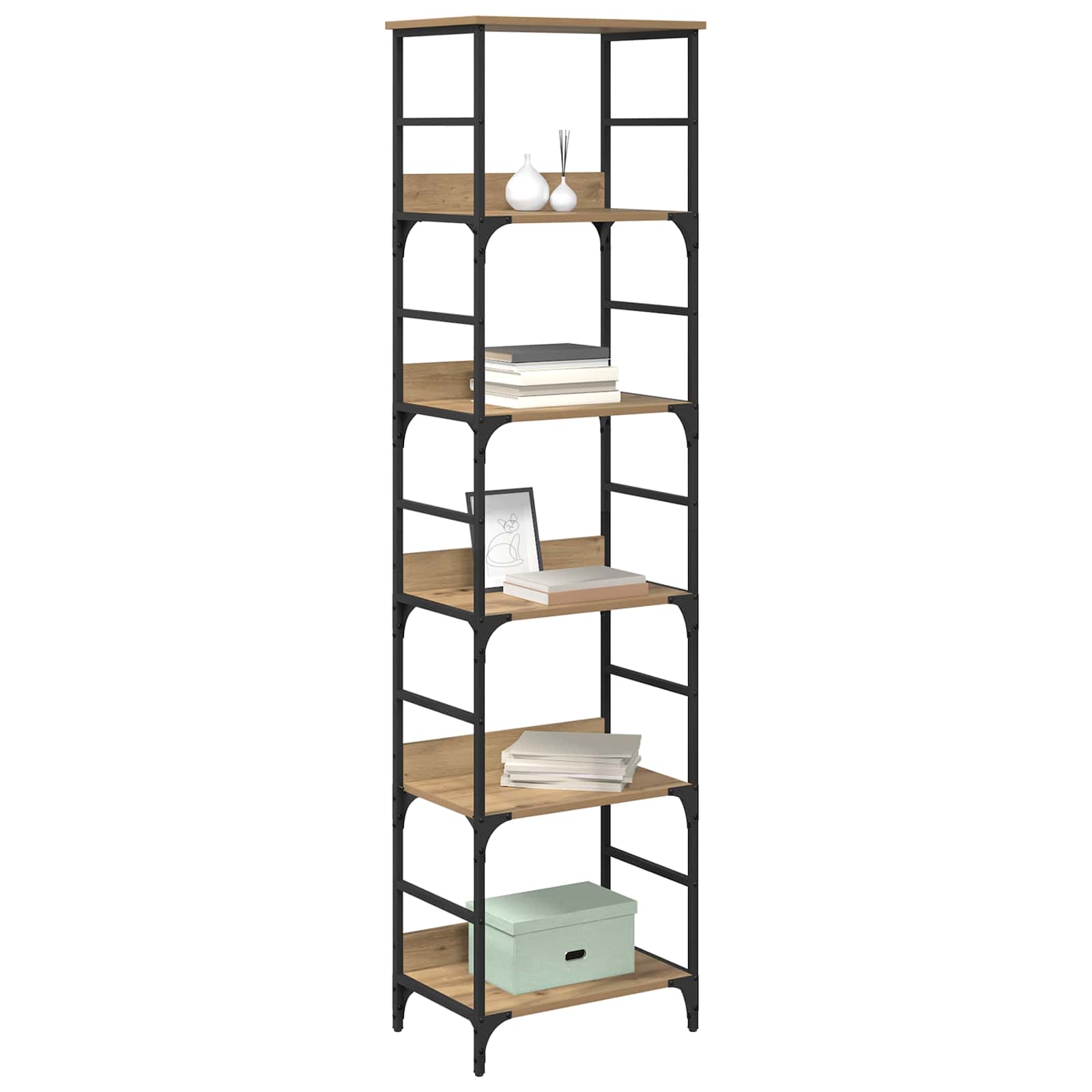 Bücherregal 5 Ebenen 50 x 33 x 188,5 cm Holzwerkstoff