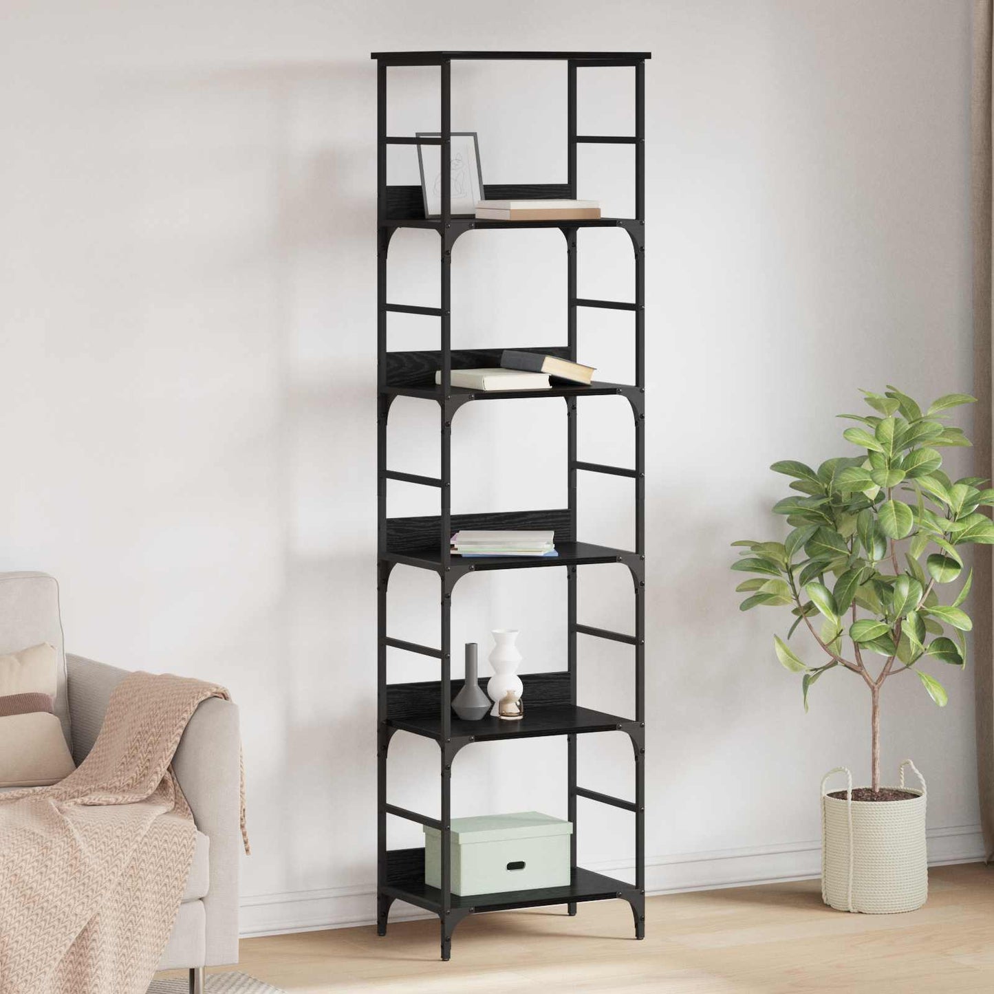 Bücherregal 5 Ebenen 50 x 33 x 188,5 cm Holzwerkstoff