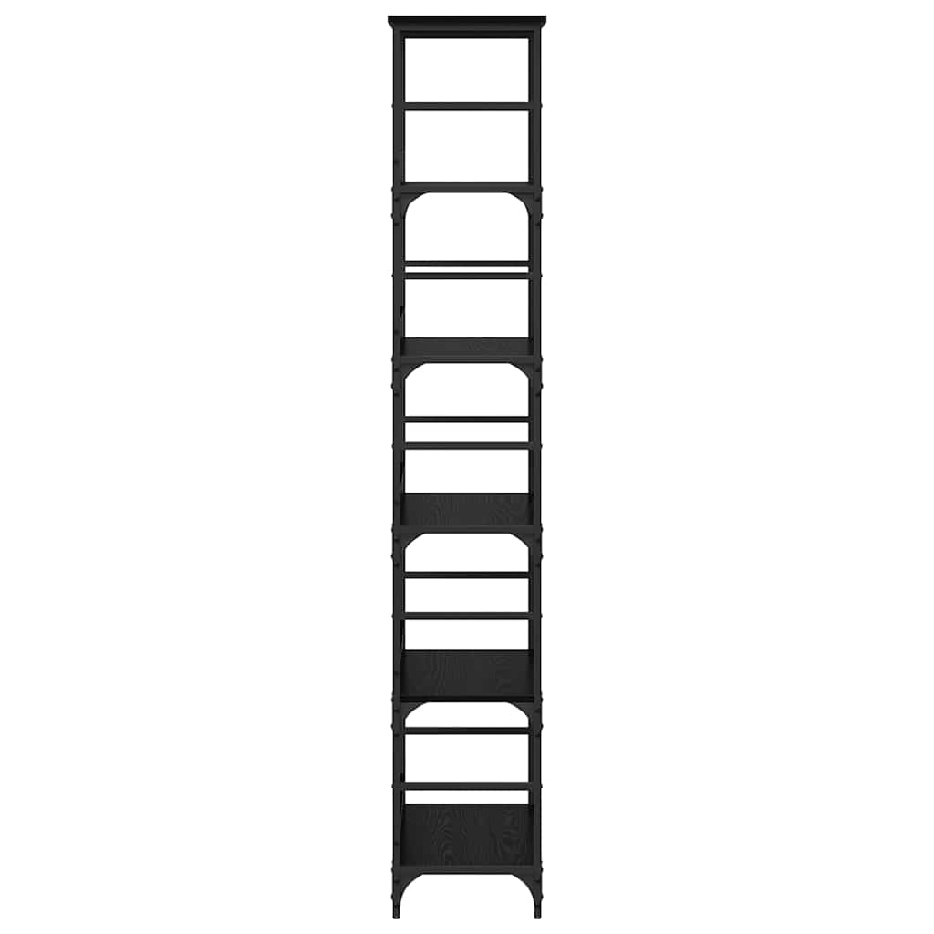 Bücherregal Schwarz Eichen-Optik 50 x 33 x 188,5 cm