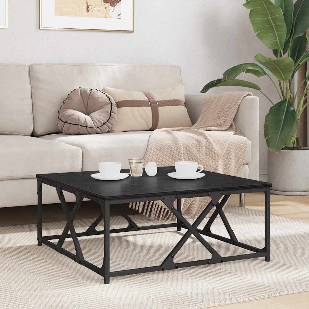 Couchtisch Schwarz Eichen-Optik 70 x 70 x 30 cm Holzwerkstoff