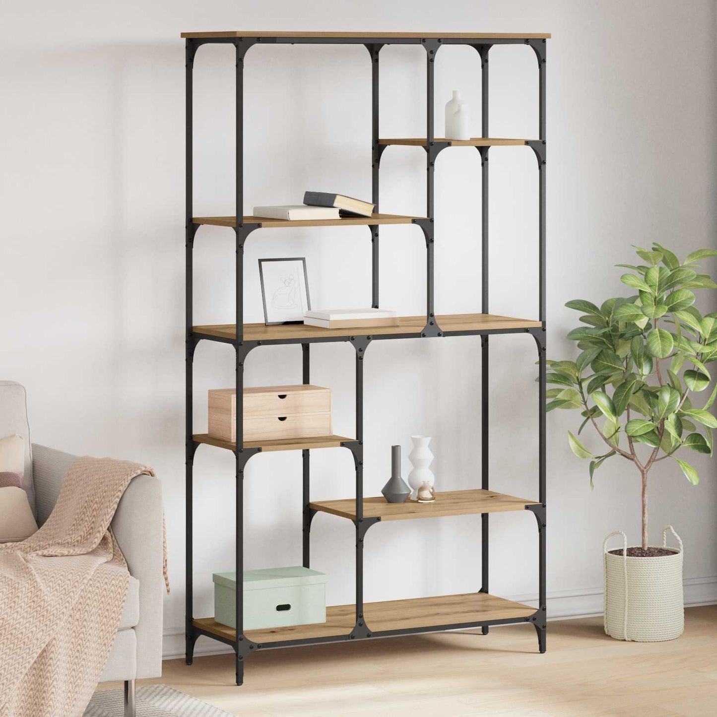 Bücherregal 5 Ebenen 99 x 35,5 x 176 cm Holzwerkstoff