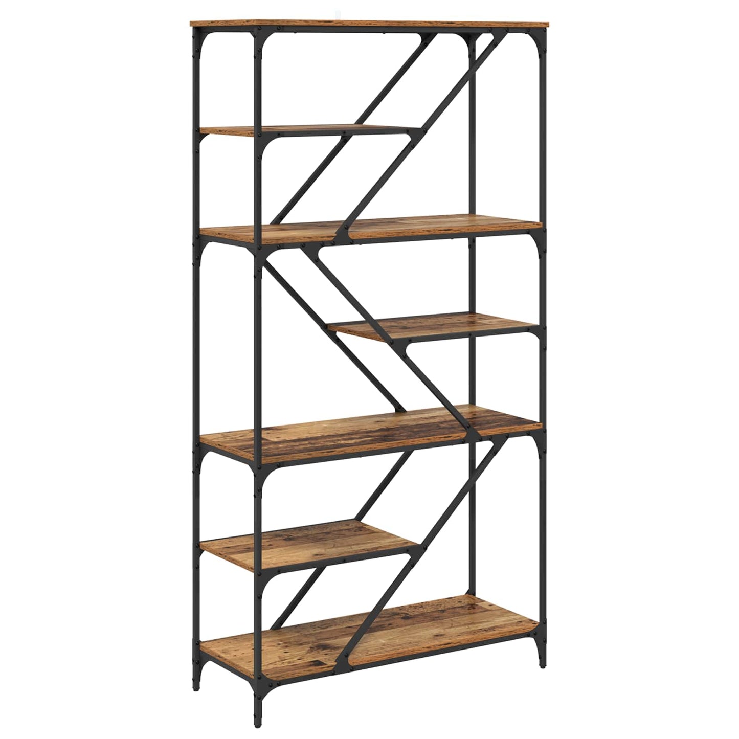 Bücherregal 9 Ebenen 91 x 36 x 176 cm Holzwerkstoff Altholz