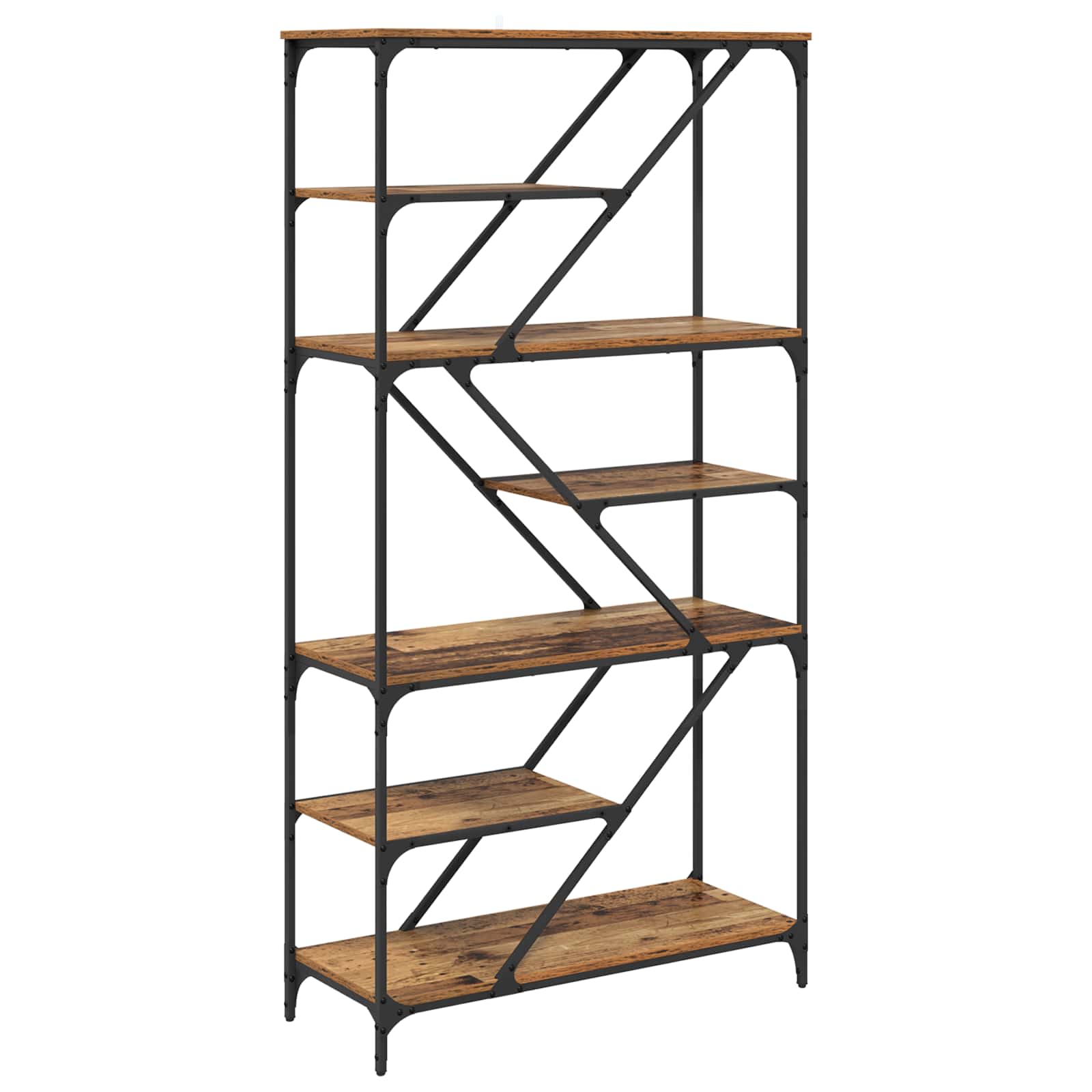 Bücherregal 9 Ebenen 91 x 36 x 176 cm Holzwerkstoff Altholz