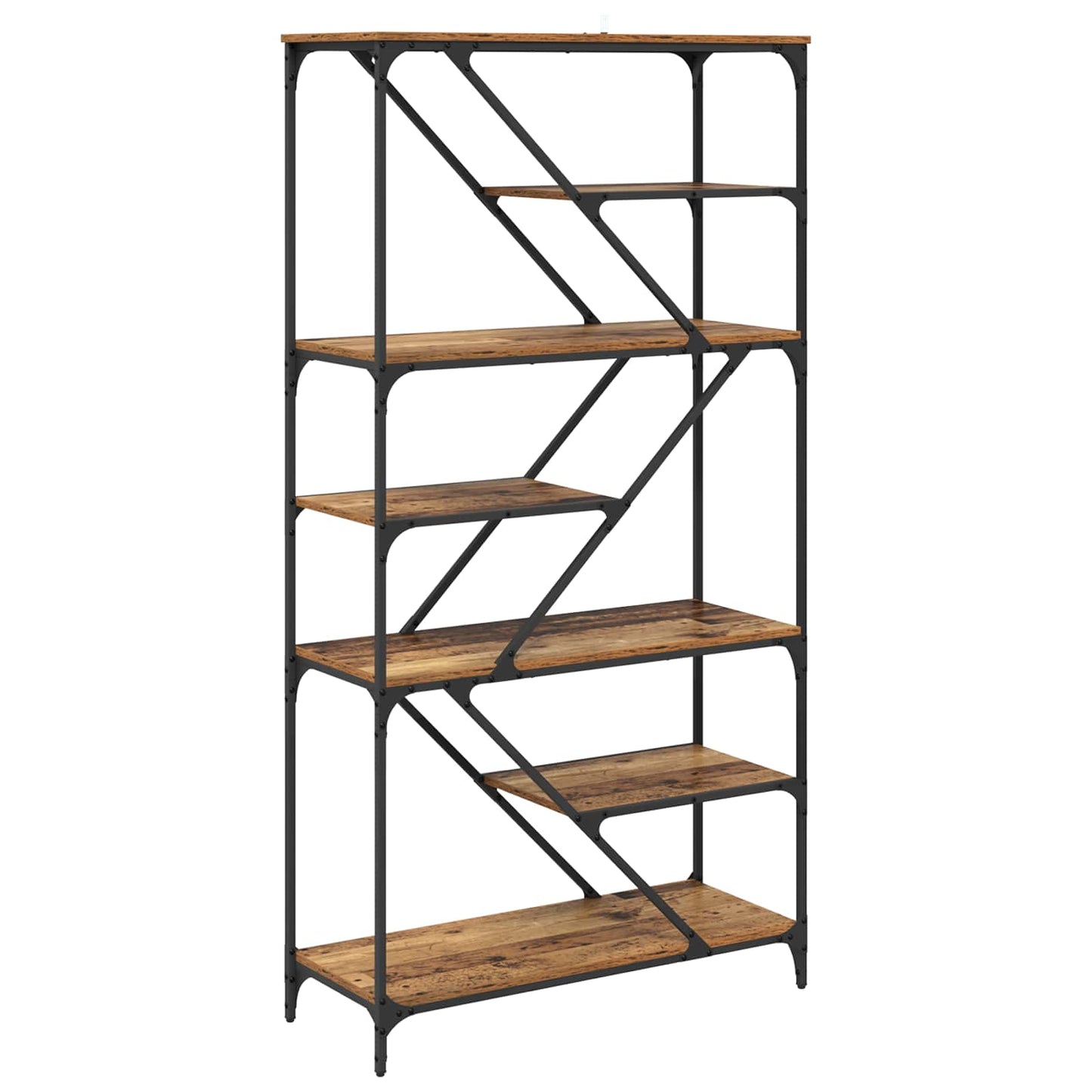 Bücherregal 9 Ebenen 91 x 36 x 176 cm Holzwerkstoff Altholz