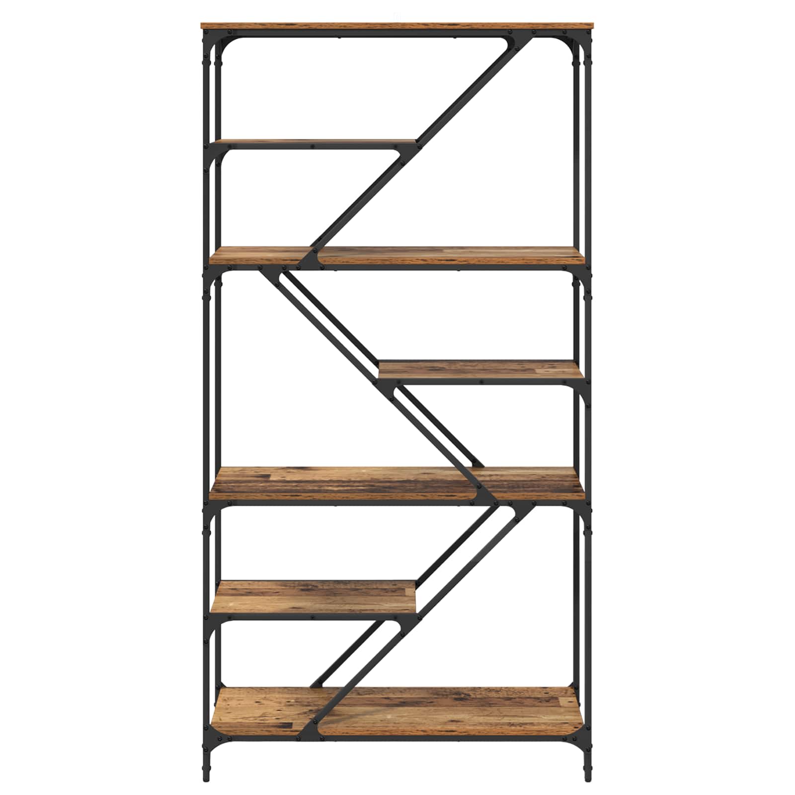 Bücherregal 9 Ebenen 91 x 36 x 176 cm Holzwerkstoff Altholz