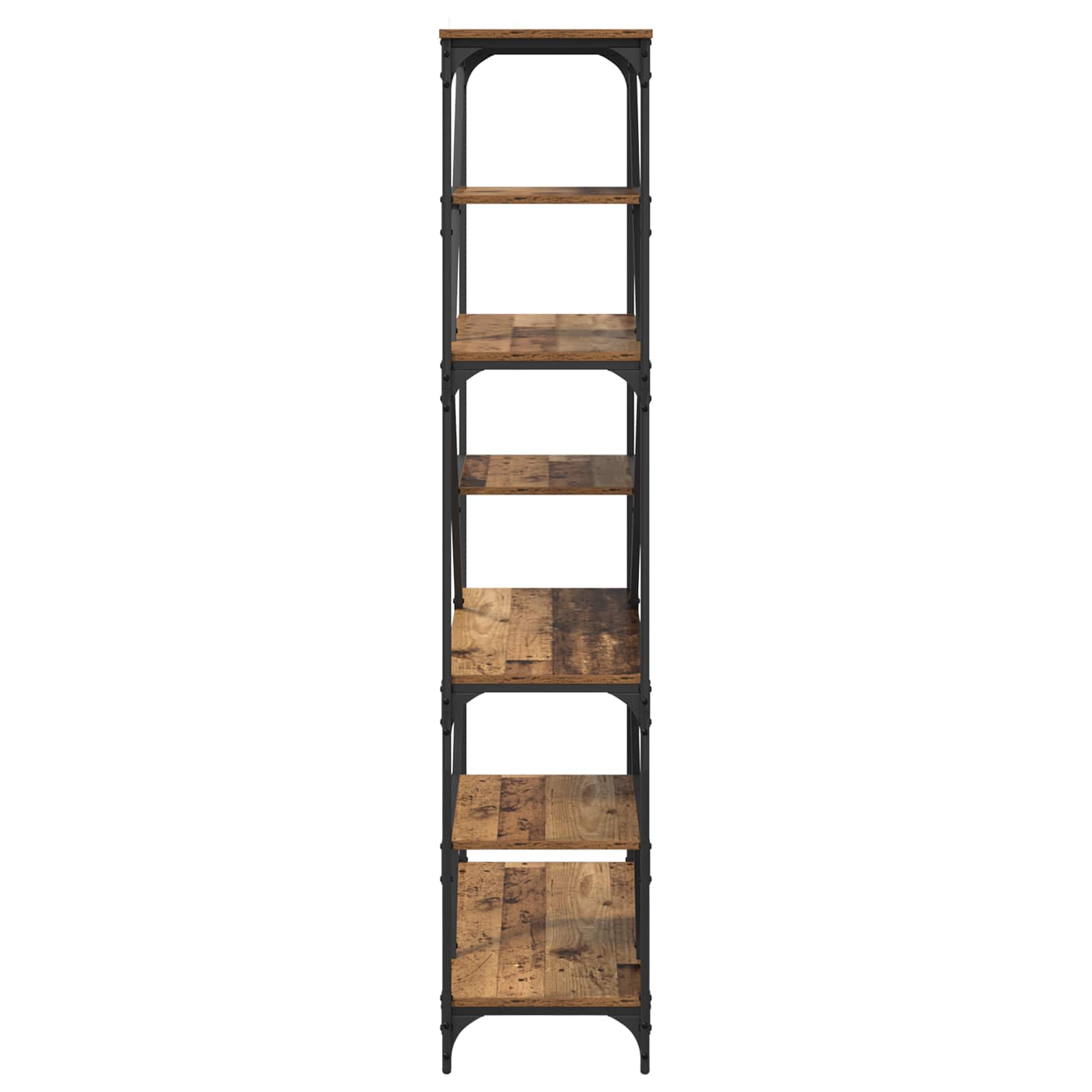 Bücherregal 9 Ebenen 91 x 36 x 176 cm Holzwerkstoff Altholz