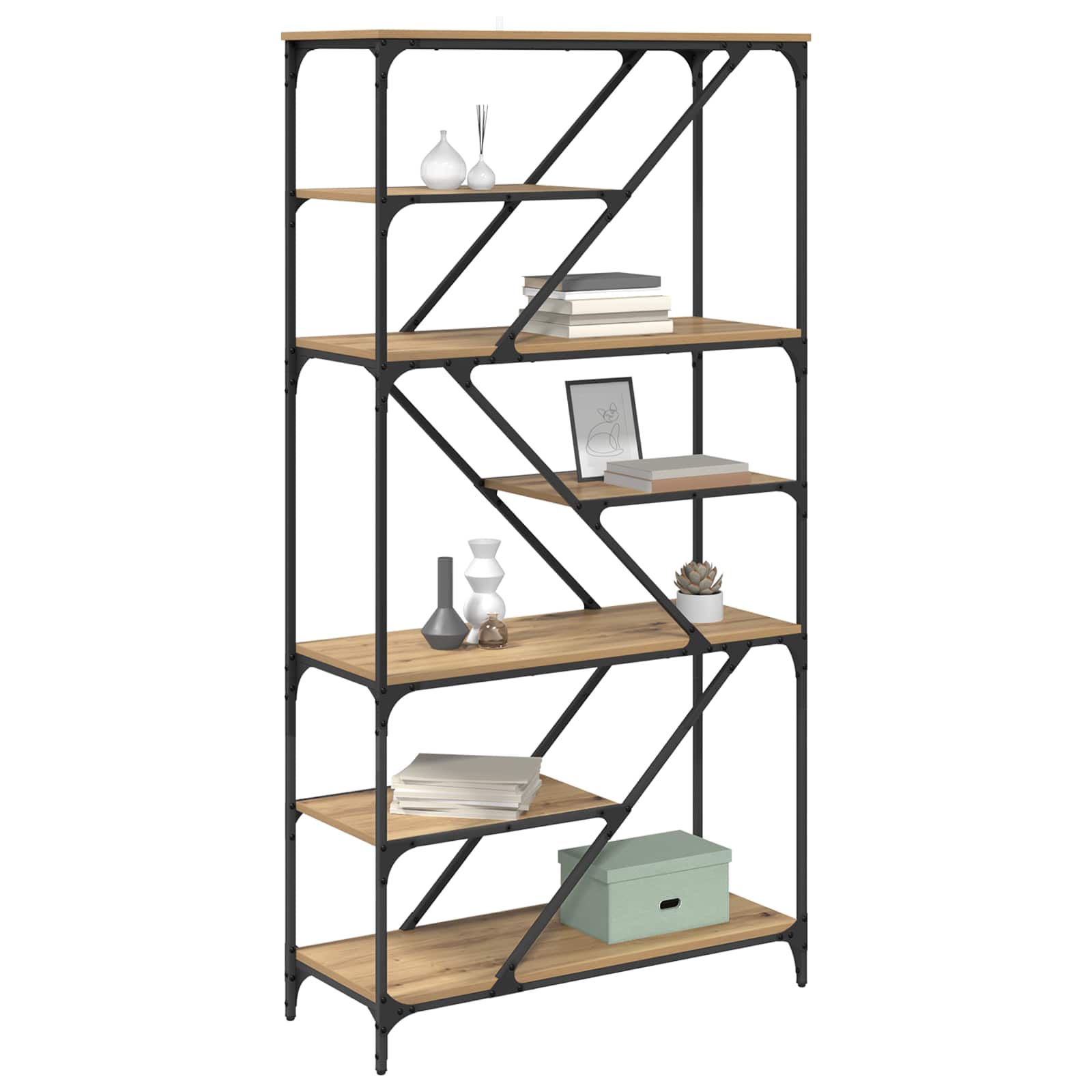 Bücherregal 9 Ebenen 91 x 36 x 176 cm Holzwerkstoff