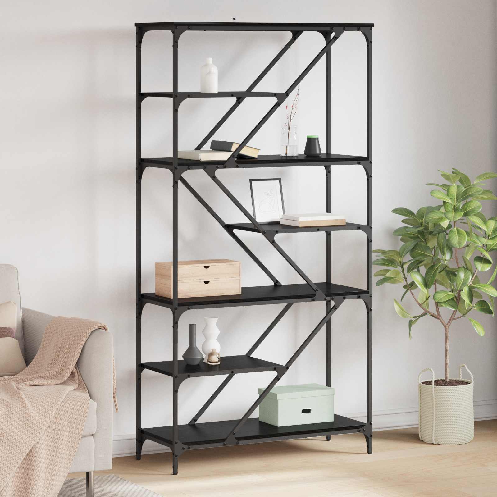 Bücherregal 9 Ebenen 91 x 36 x 176 cm Holzwerkstoff