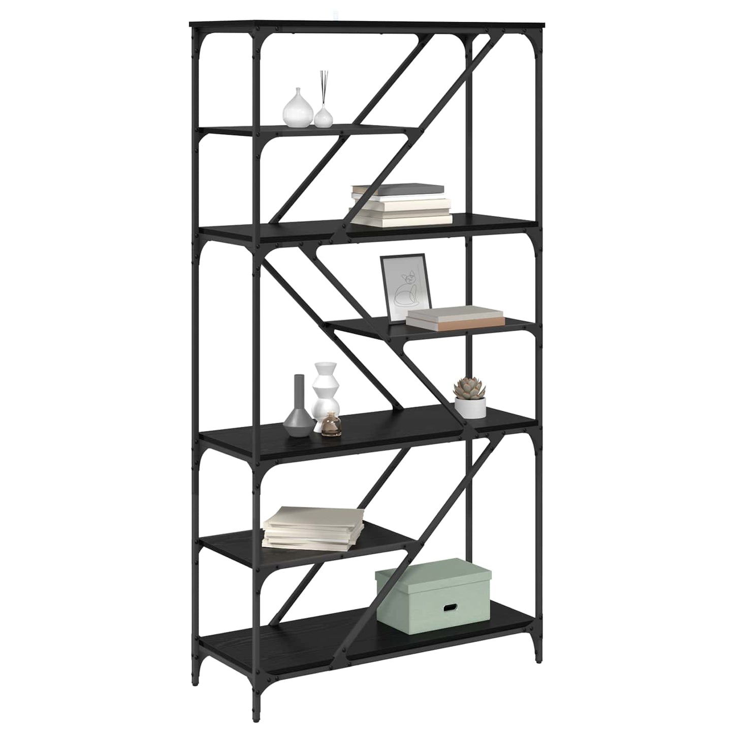 Bücherregal 9 Ebenen 91 x 36 x 176 cm Holzwerkstoff