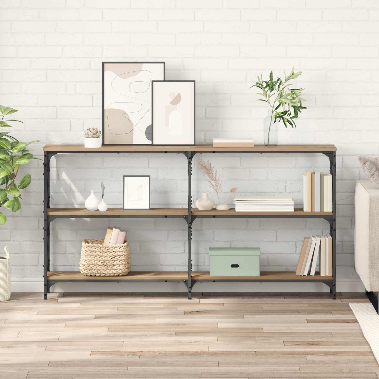 Konsolentisch Artisan-Eiche 156 x 28 x 80,5 cm Holzwerkstoff
