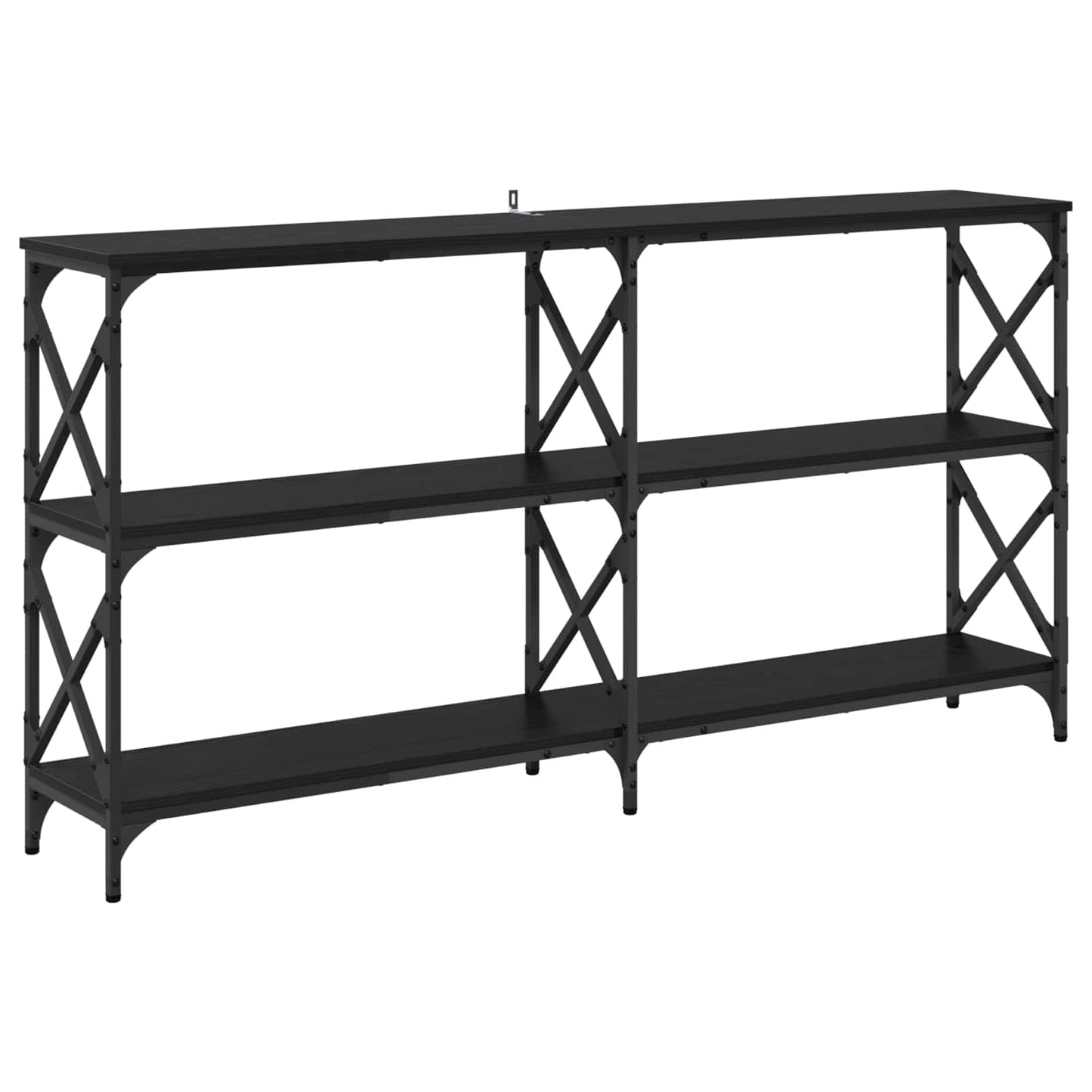Konsolentisch Schwarz Eichen-Optik 156 x 28 x 80,5 cm