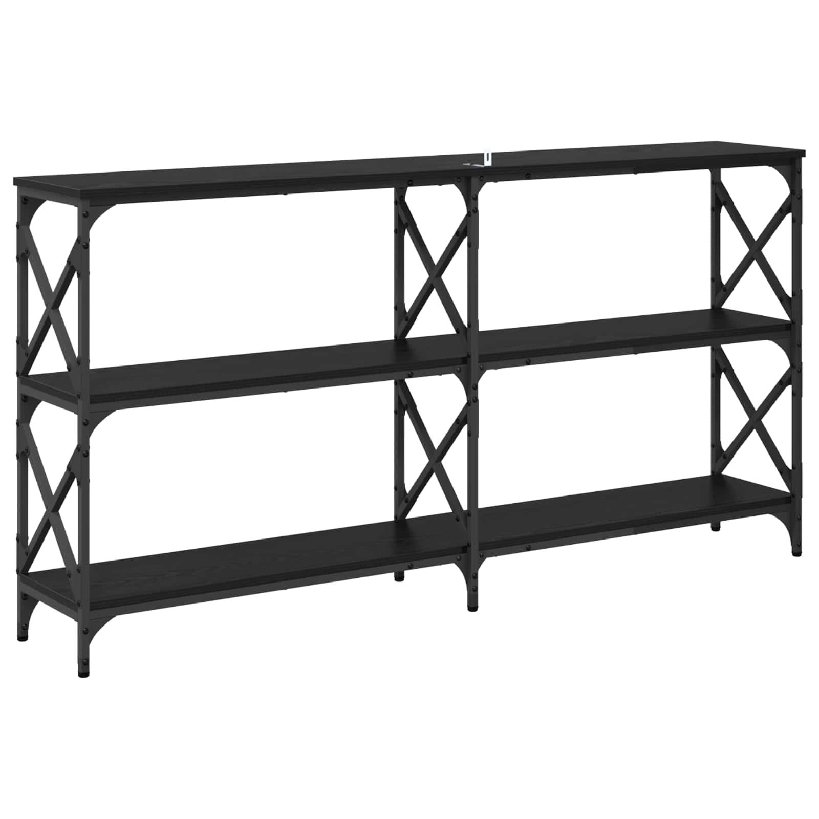 Konsolentisch Schwarz Eichen-Optik 156 x 28 x 80,5 cm