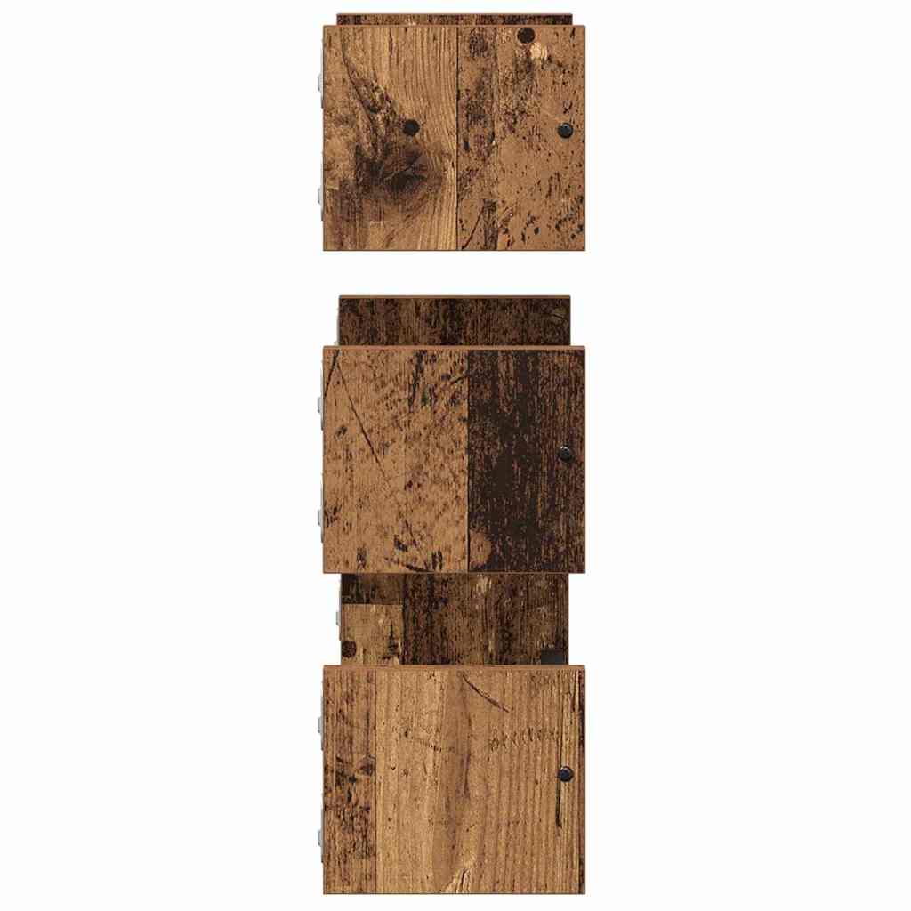 Wandregal-Set 3 stk. Altholz 40x16x14cm Holzwerkstoff