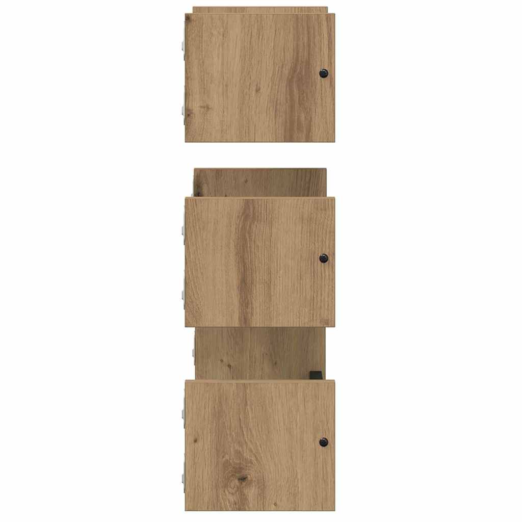 Wandregal-Set 3 stk. Artisan-Eiche 40x16x14cm Holzwerkstoff
