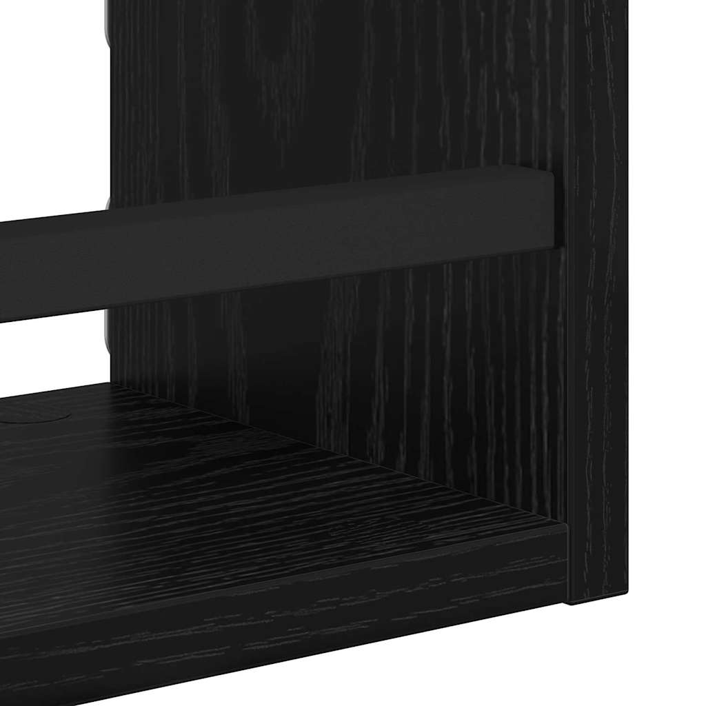 Wandregal-Set 3 stk. Schwarz Eichen-Optik 40x16x14cm