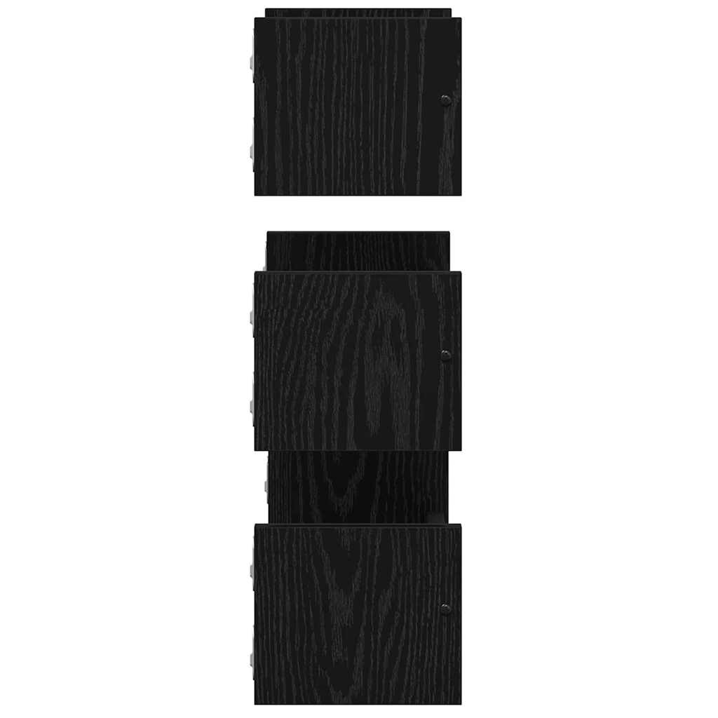 Wandregal-Set 3 stk. Schwarz Eichen-Optik 40x16x14cm