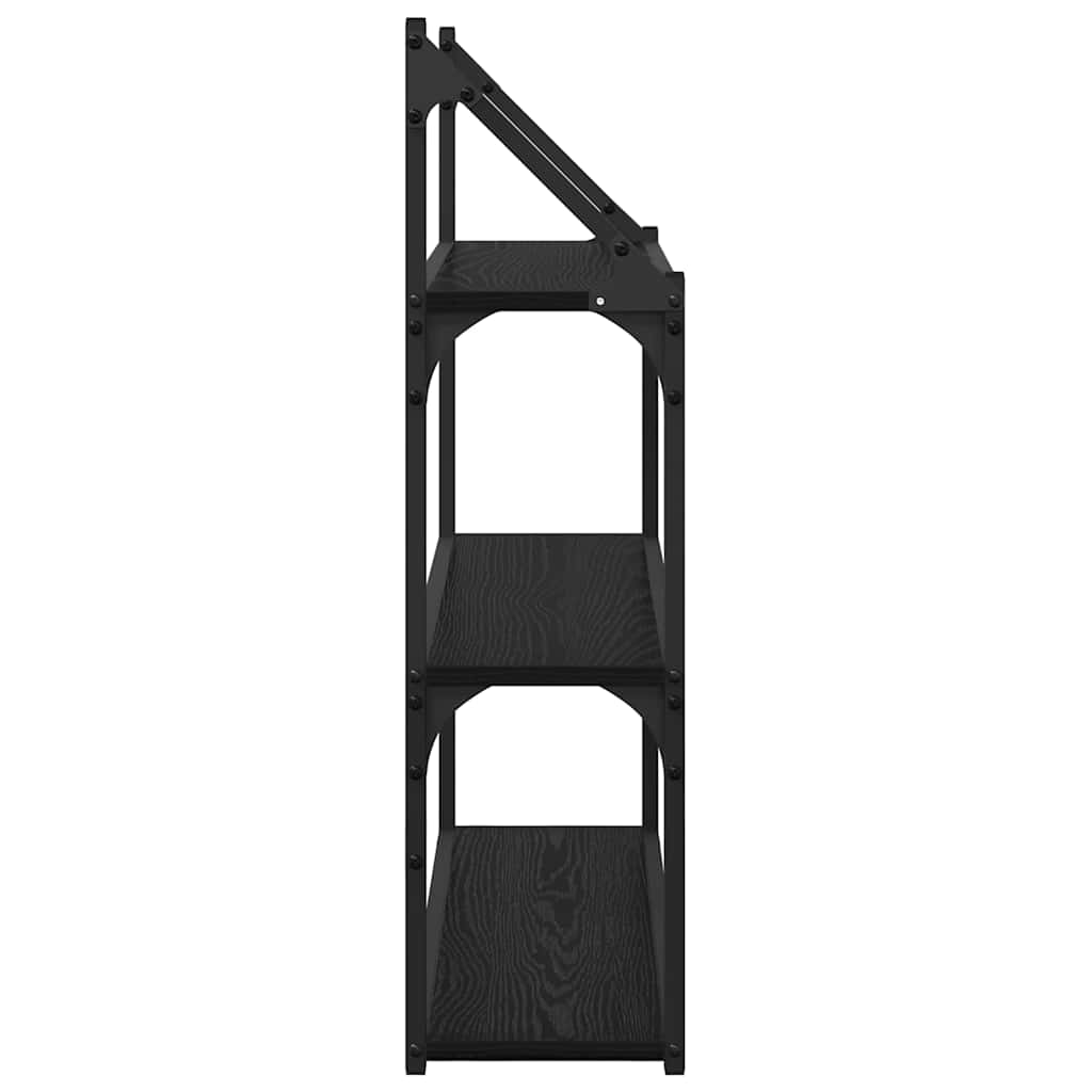 Wandregal Wandhalterung Schwarz Eichen-Optik 60 x 21 x 78,5 cm