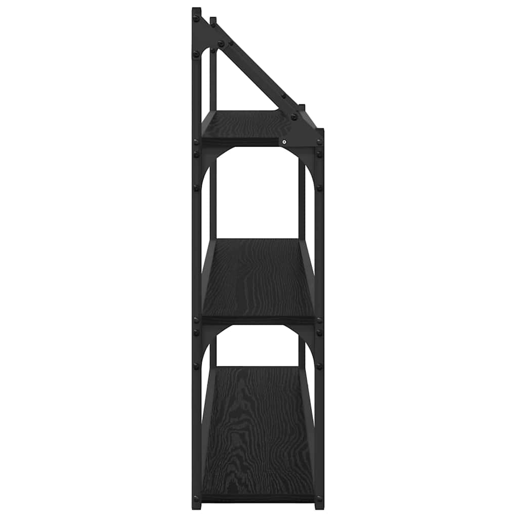 Wandregal Wandhalterung Schwarz Eichen-Optik 80 x 21 x 78,5 cm