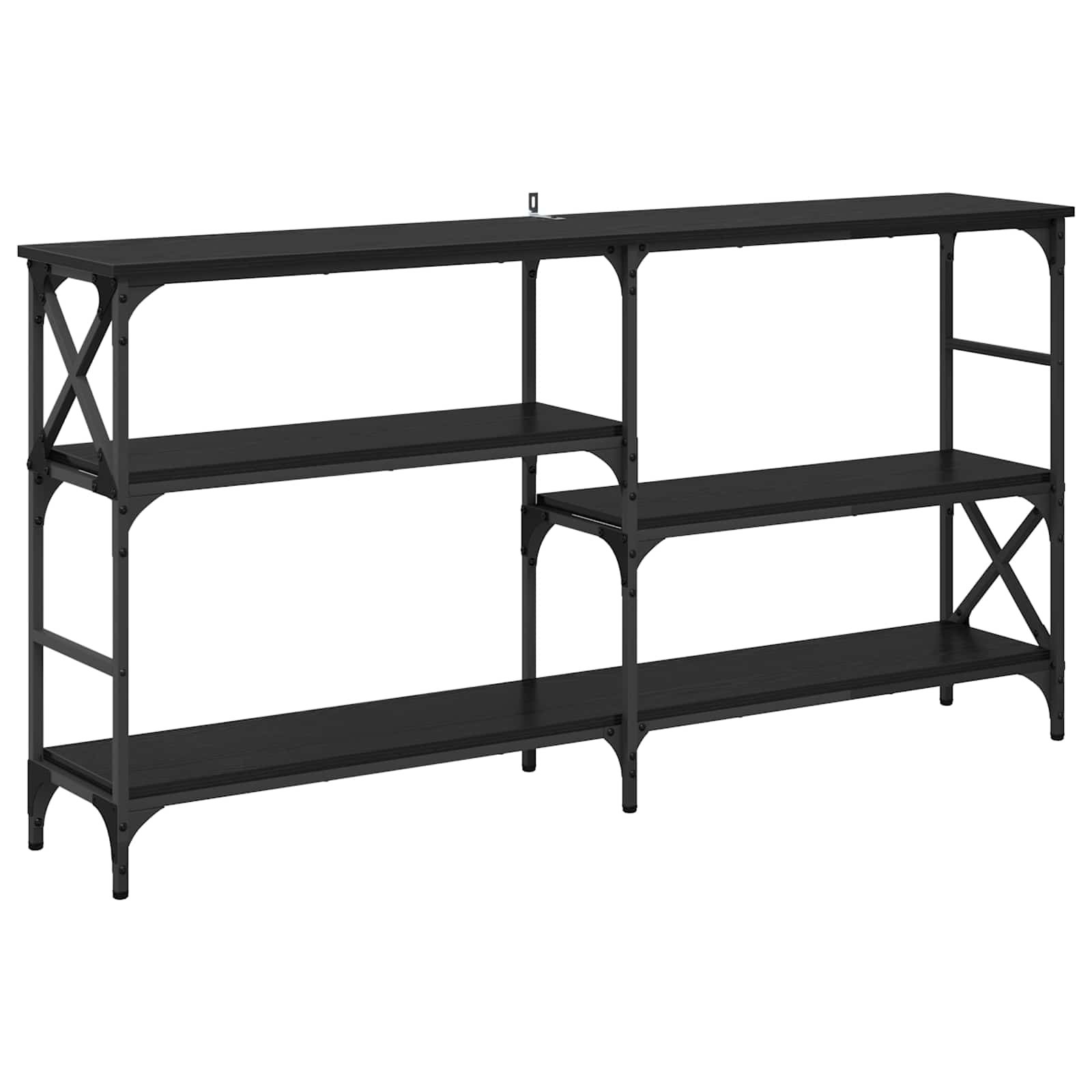 Konsolentisch Schwarz Eichen-Optik 150 x 29 x 76,5 cm